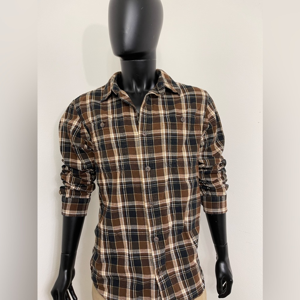 Duluth Trading Co Brown Plaid Long Sleeve Shirt Men’s Size Large